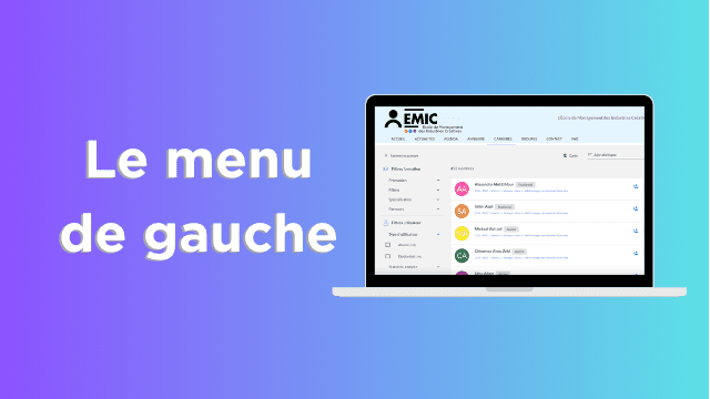 Le menu de gauche